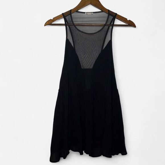 Free People Deep V Mesh Peplum Going Out Top - Picture 9 of 14